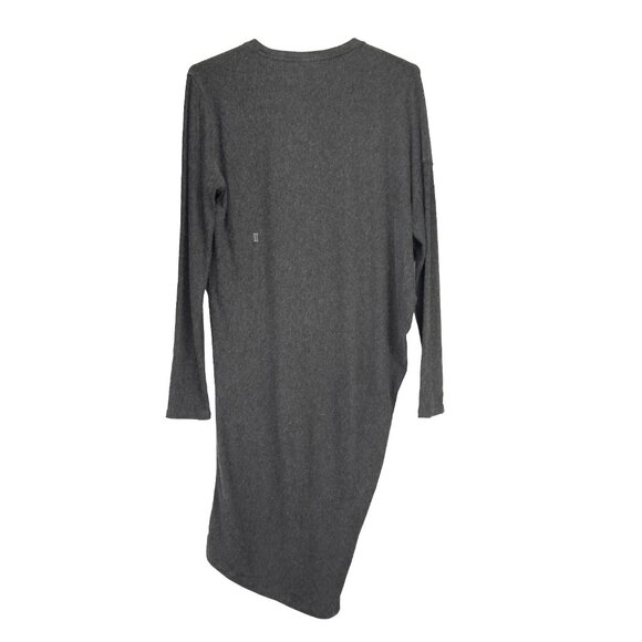 KIT AND ACE Wave Viscose Cashmere Stretch Minimalist Grey Long Sleeve Dress M - Picture 5 of 13